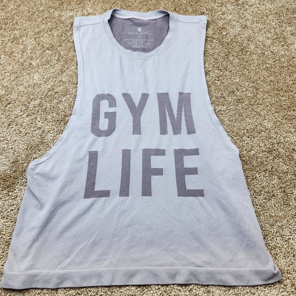 Spiritual Gangster Gym Life Muscle Tank Top Purple Womens Small Graphic Athletic